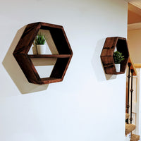 Hexagon Floating Shelves Set of Two