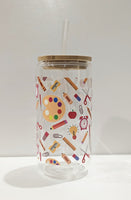 
              Glass Bamboo Tumblers Teachers 16oz
            