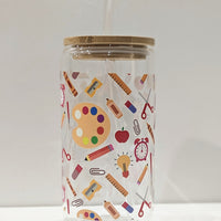 Glass Bamboo Tumblers Teachers 16oz