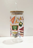 
              Glass Bamboo Tumblers Teachers 16oz
            