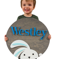 Bunny Theme Name Sign