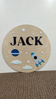 
              Space Themed Name Round Sign
            