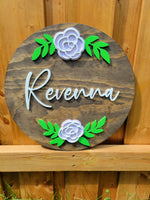 
              Dual Roses Name Round Sign
            