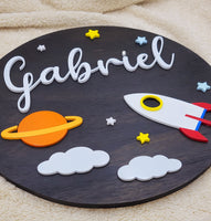 
              Space Themed Name Round Sign
            