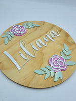 
              Dual Roses Name Round Sign
            