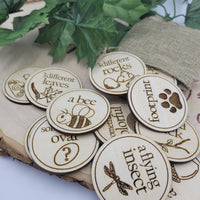 Scavenger Hunt Tokens Wood