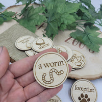 Scavenger Hunt Tokens Wood