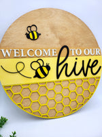 
              Welcome Bee Hive Sign
            