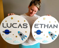 
              Space Themed Name Round Sign
            