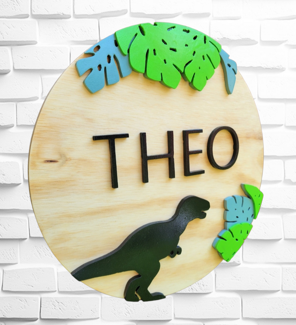 Dinosaur Round Sign