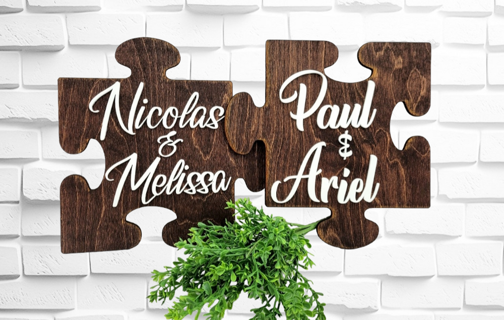 Puzzle Piece Wood Name Signs