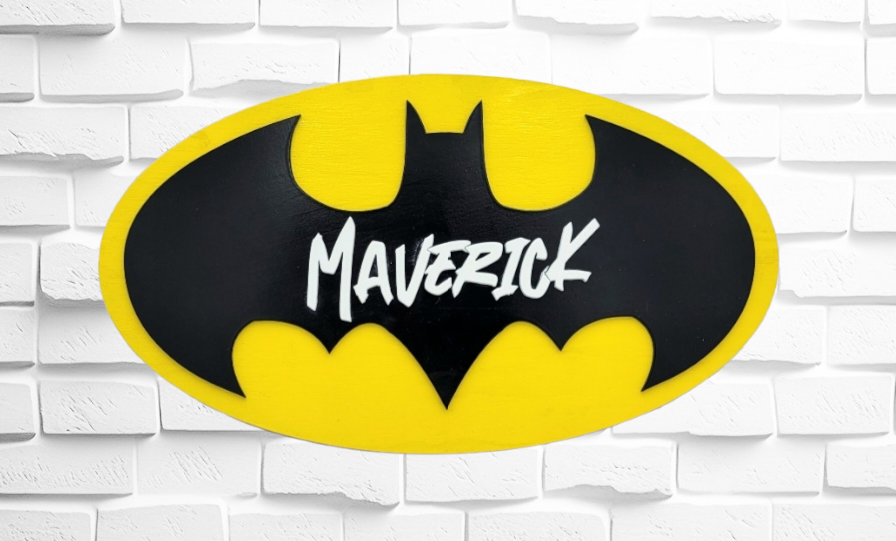 Bat Inspired Name Sign