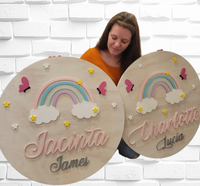 
              Rainbow Butterflies Name Sign
            