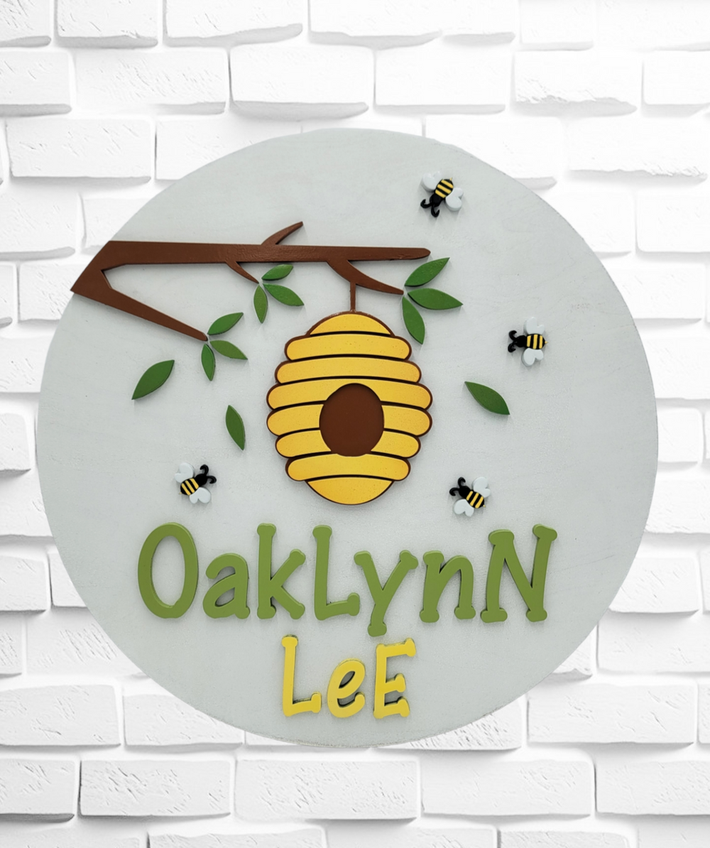 Honey Theme Name Sign