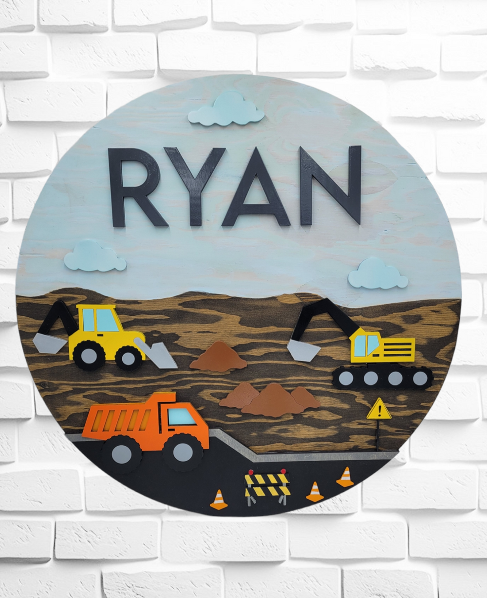 Construction Theme Name Sign